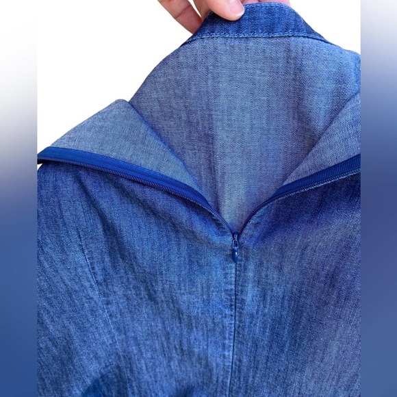 Talbots Striated Denim Shift Dress Women's Size 8 - Picture 7 of 8